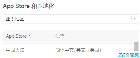 苹果appstore中国区本地化语言设置